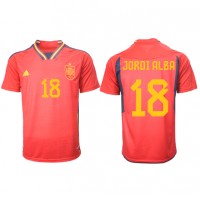 Maglie da calcio Spagna Jordi Alba #18 Prima Maglia Mondiali 2022 Manica Corta